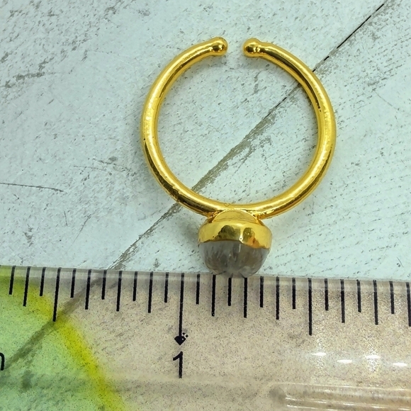 Genuine Moonstone teardrop GP ring - Picture 4 of 7